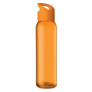 Botella de cristal con tapa y asa para colgar Naranja