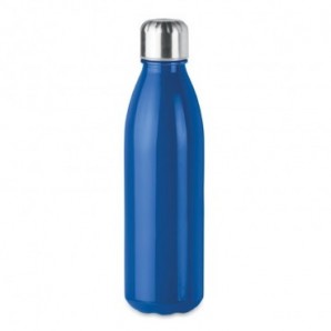 Botella de cristal con tapón de acero inoxidable Azul real