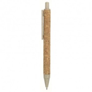 Bolígrafo de corcho y caña de trigo Blanco