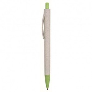 Bolígrafo de plástico y caña de trigo Verde lima