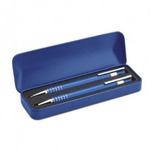 Set de bolígrafo y portaminas de aluminio en caja