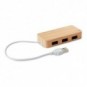 Hub USB de 3 puertos en bambú Madera