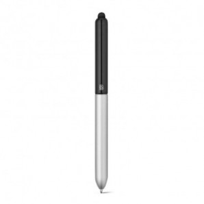Bolígrafo de aluminio con punta táctil Negro y cromado satinado