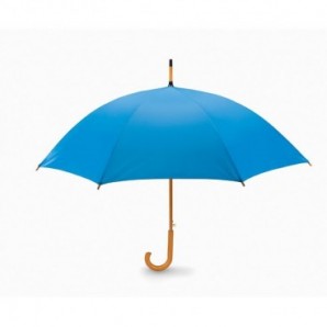 Paraguas automático con mango de madera Azul real