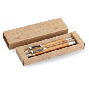 Set de bolígrafo y lápiz bambu Madera