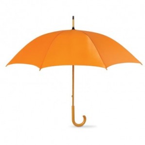 Paraguas manual con mango de madera Naranja