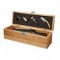 Set de vino y botella en caja de bambú Madera