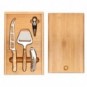 Set para queso y vinos en estuche de bambú Madera