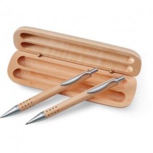 Set de Bolígrafo y lápiz caja madera