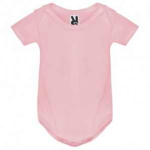 Body de bebé manga corta de punto liso color Rosa claro