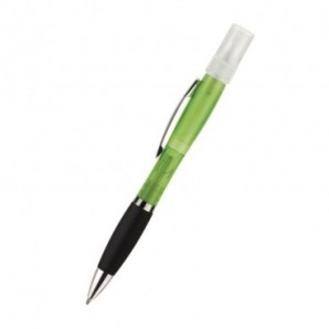 Bolígrafo de plástico transparente con spray Kumar Verde lima