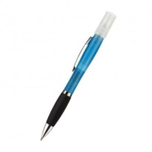 Bolígrafo de plástico transparente con spray Kumar Azul