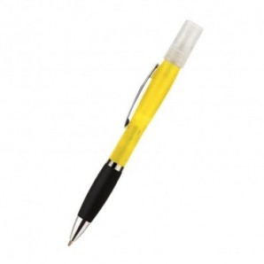 Bolígrafo de plástico frost con spray Kufit Amarillo