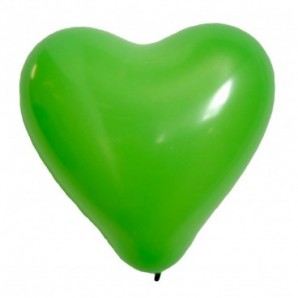 Globos de látex personalizados forma de corazón Verde