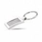 Llavero rectangular de metal cromado Plateado brillante
