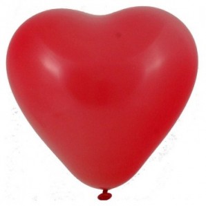 Pack globos forma corazón + inflador manual Rojo velvet