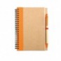 Libreta papel reciclado y Bolígrafo Naranja