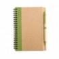 Libreta papel reciclado y Bolígrafo Verde lima