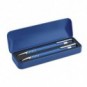 Set de bolígrafo y portaminas de aluminio en caja Azul