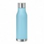 Botella de RPET con acabado de goma 600 ml. Azul claro transparente
