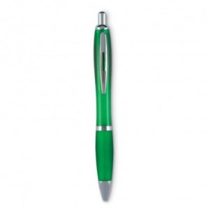 Bolígrafo automático de plástico puntera blanda Verde transparente