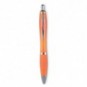 Bolígrafo automático de plástico puntera blanda Naranja transparente