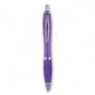 Bolígrafo automático de plástico puntera blanda Violeta transparente
