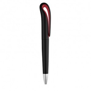 Bolígrafo de plástico cisne negro Rojo
