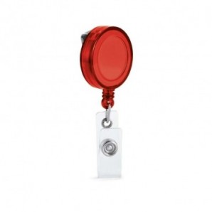Porta credencial extensible con clip Rojo