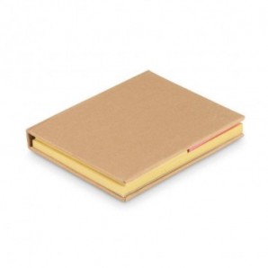 Set de notas reciclado y marcadores Beige