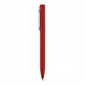 Bolígrafo de aluminio con clip acabado brillante Rojo
