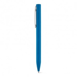 Bolígrafo de aluminio con clip acabado brillante Azul