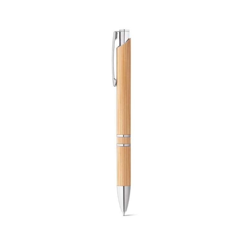 Bolígrafo de bambú con terminales metálicos Natural