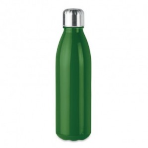 Botella de cristal con tapón de acero inoxidable Verde