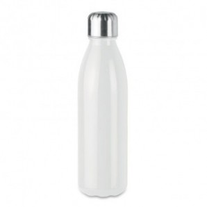 Botella de cristal con tapón de acero inoxidable Blanco