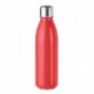 Botella de cristal con tapón de acero inoxidable Rojo