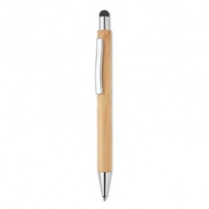 Bolígrafo pulsador de bambú con puntero Madera