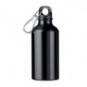 Botella aluminio 400 ml con mosquetón Negro