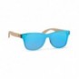 Gafas de sol patillas bambú y lentes espejo Azul