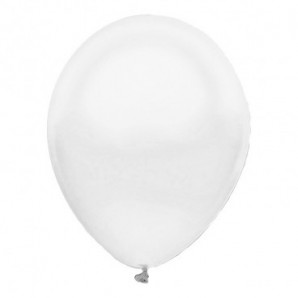 Pack globos metalizado 27cm +varillas +inflador m. Blanco