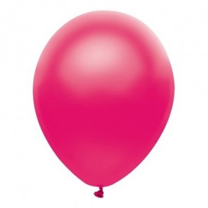 Pack globos metalizado 27cm +varillas +inflador m. Fucsia