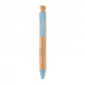 Bolígrafo de bambú Azul