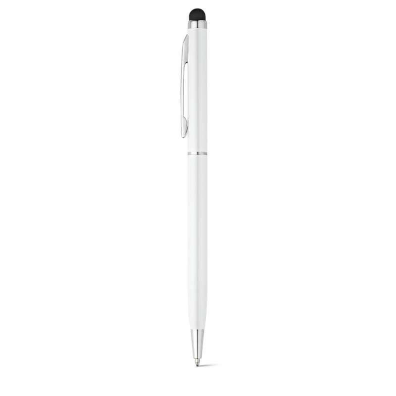 Bolígrafo de aluminio con giro y punta táctil Blanco