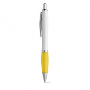 Bolígrafo con clip de metal puntera antideslizante Amarillo