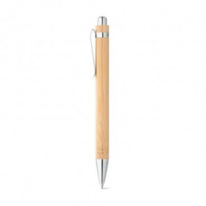 Bolígrafo de bambú con clip metálico Natural