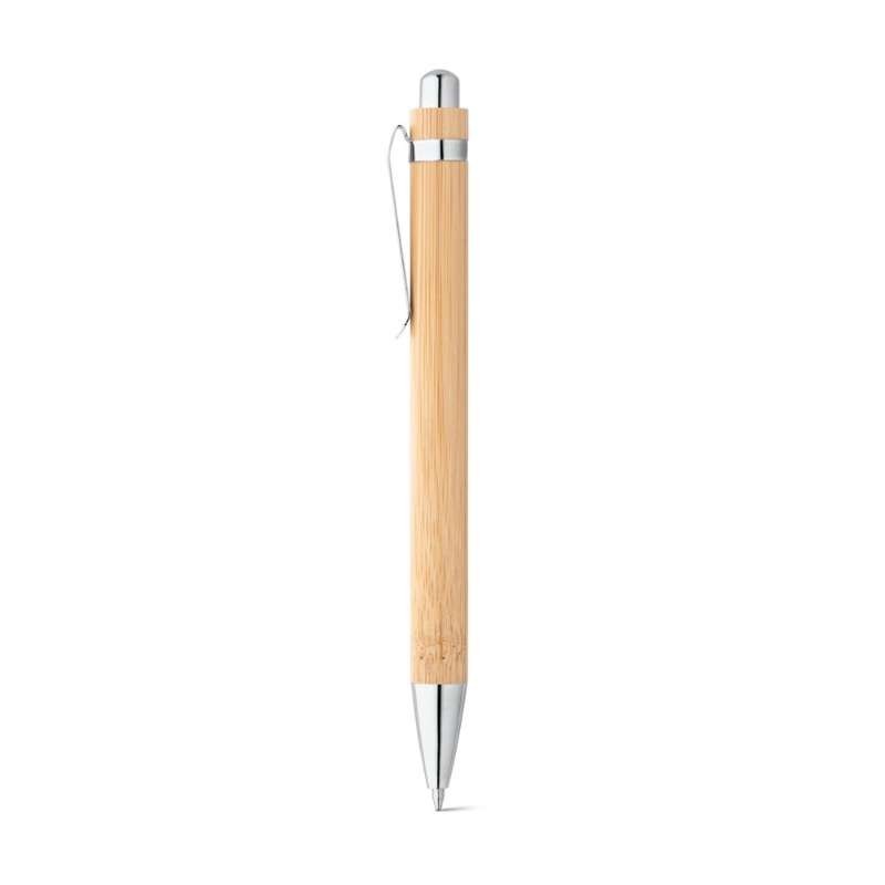 Bolígrafo de bambú con clip metálico Natural