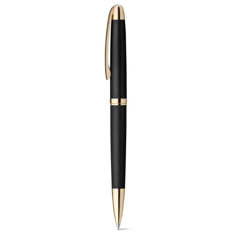 Bolígrafo de metal con detalles dorados Negro