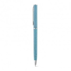 Bolígrafo fibra de paja de trigo giratorio Azul claro