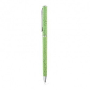Bolígrafo fibra de paja de trigo giratorio Verde claro