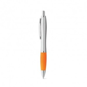 Bolígrafo con clip de metal y antideslizante Naranja